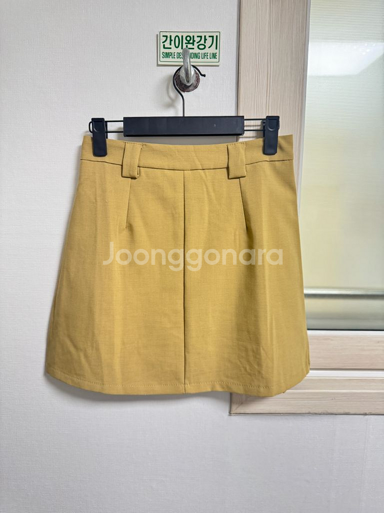 옐로우 플리츠 미니 스커트 (s)--1