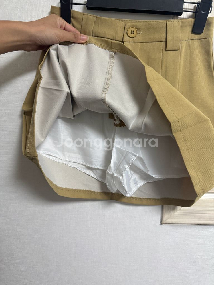 옐로우 플리츠 미니 스커트 (s)--2