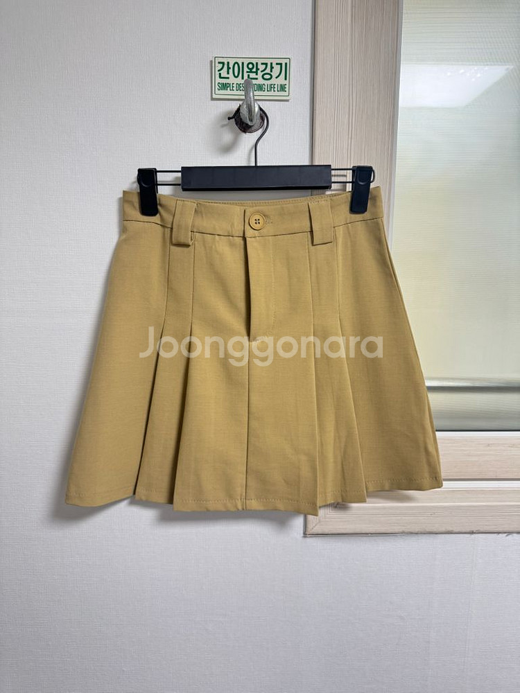 옐로우 플리츠 미니 스커트 (s)--3