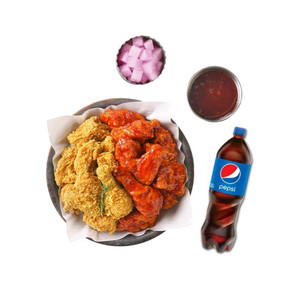 [멕시카나] 후라이드반양념반+콜라1.25L(타메뉴가능)