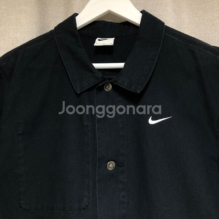 나이키 스우시로고 블랙 프렌치 워크 자켓 (M)--1