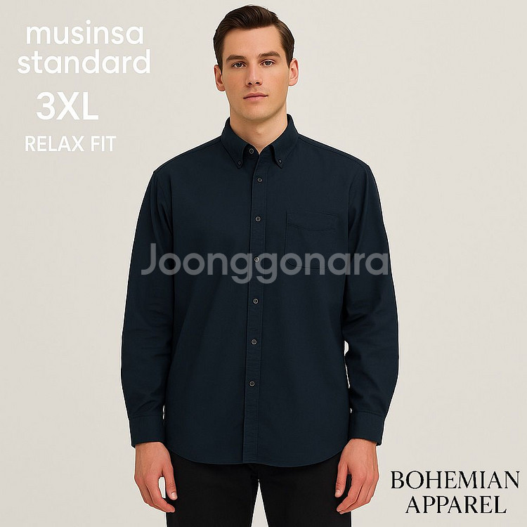 [남자 115]무신사스탠다드 릴랙스핏 네이비 셔츠--7