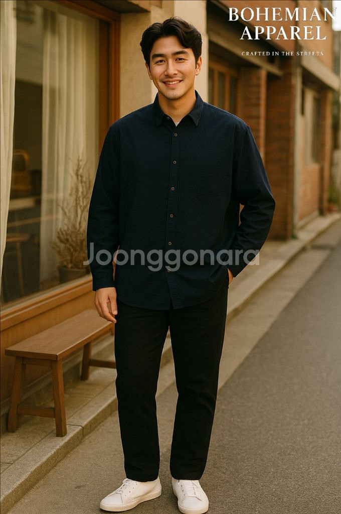 [남자 115]무신사스탠다드 릴랙스핏 네이비 셔츠--8