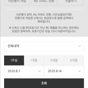 갤러리아 백화점 G캐시 240만
