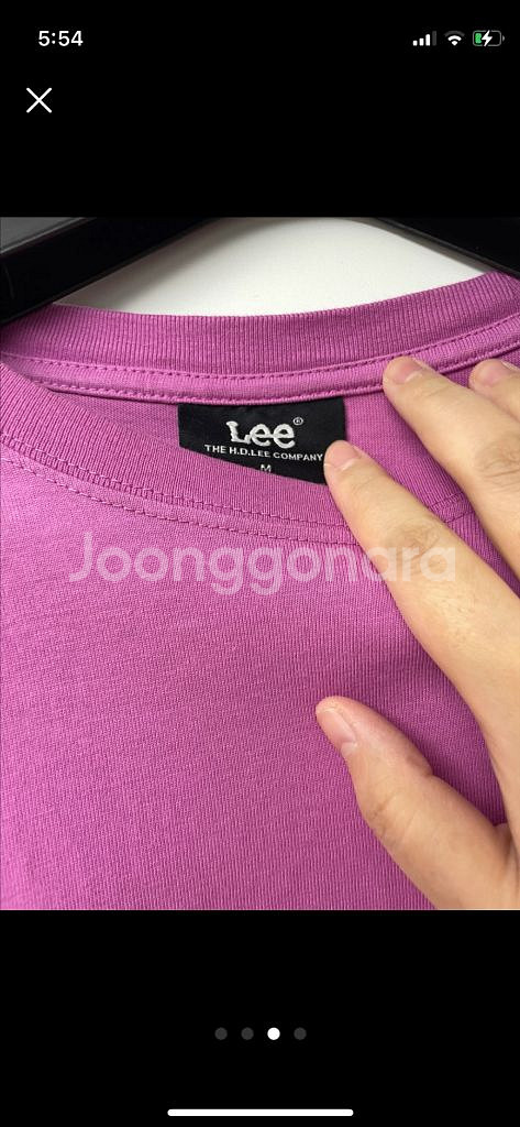 Lee 핑크 긴팔 티셔츠--2