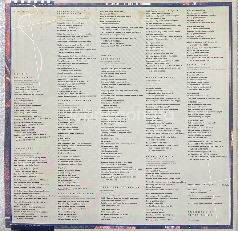 린다 론스태드 / Simple Dreams 엘피--4