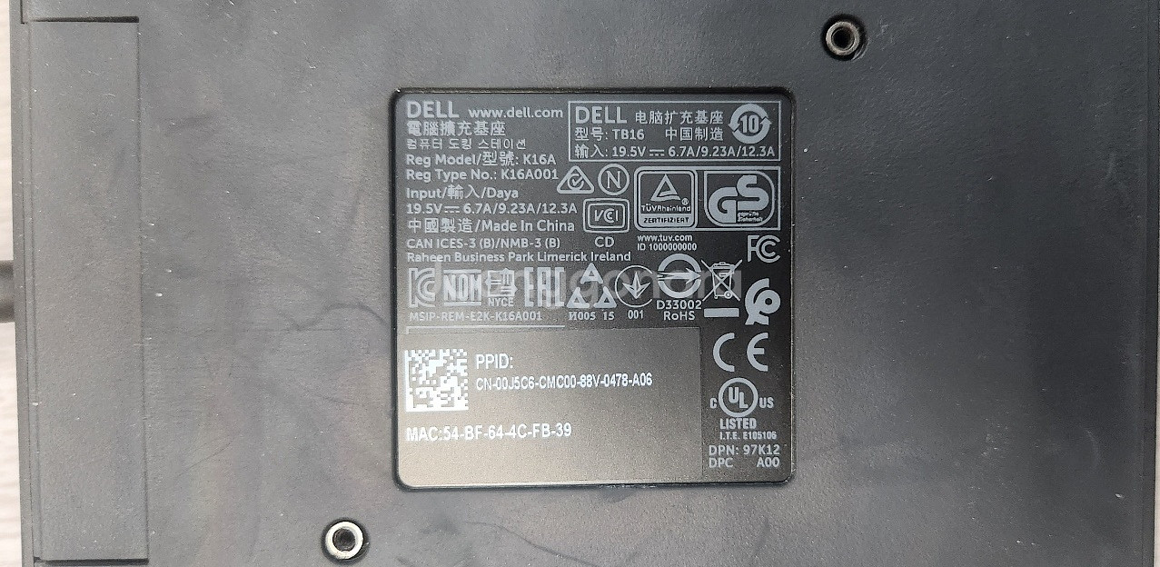 Dell K16A K16A001 USB-C Thunde--2
