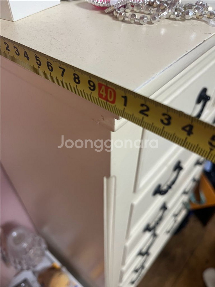 화이트 6단 서랍장--2