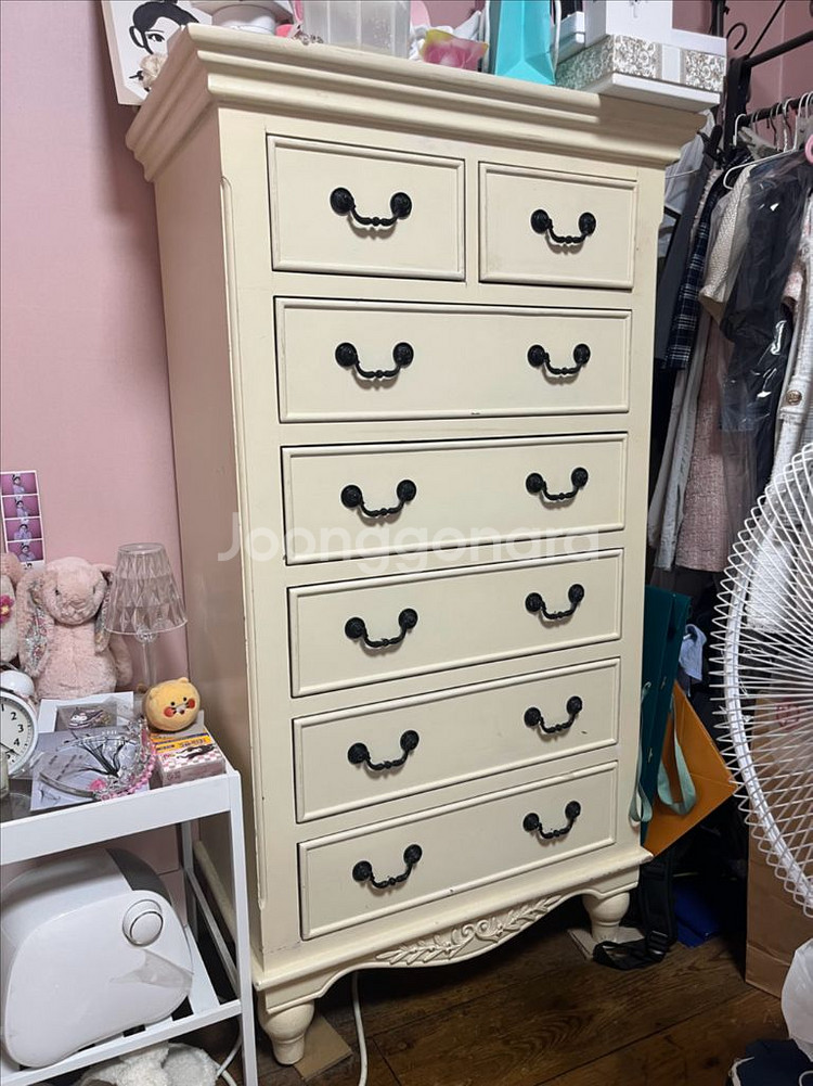 화이트 6단 서랍장--0