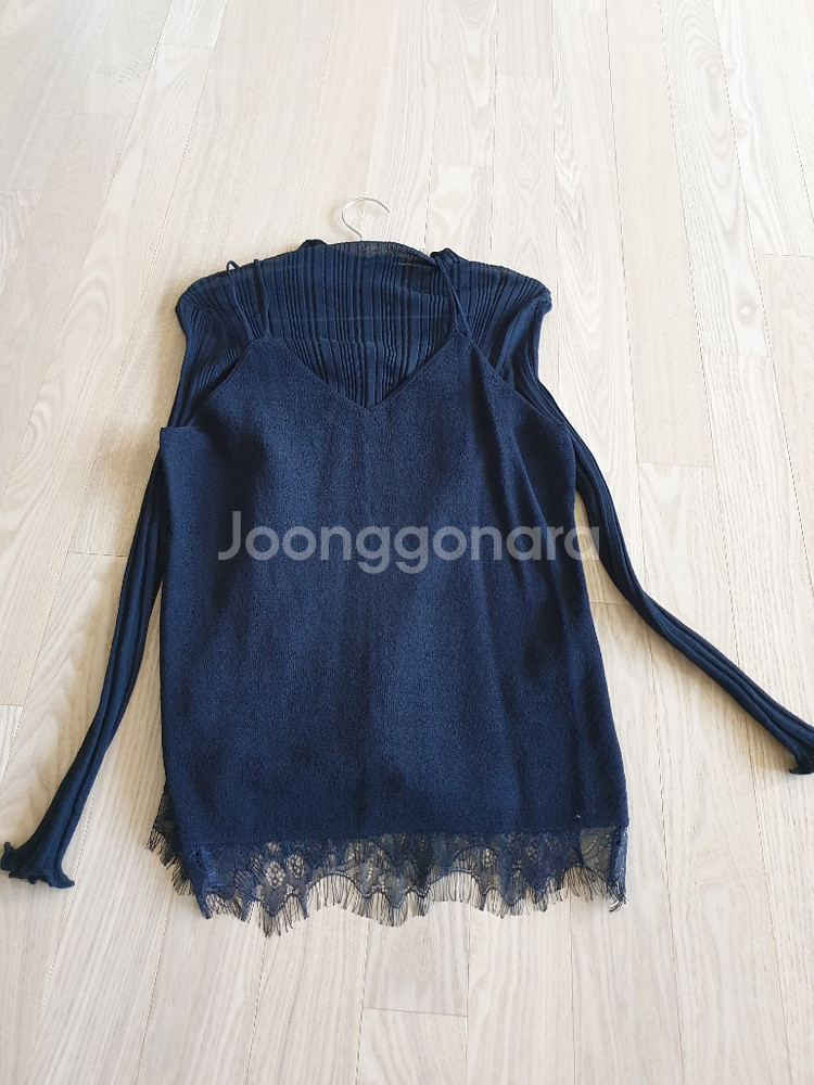 마인 슬리브리스니트 탑--1