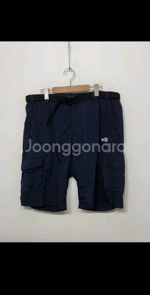 (36) 밀레 카고 반바지 네이비 등산복 하프팬츠 벨트--0