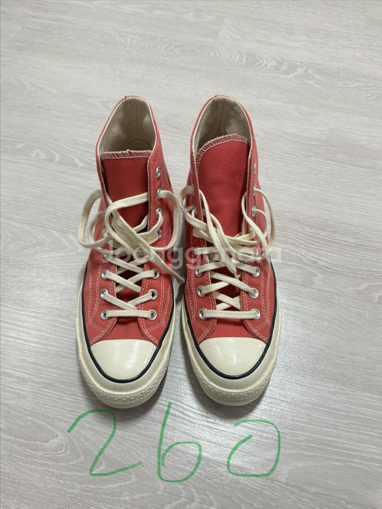 컨버스 하이 척70 핑크 레드 260 실착 1회--0