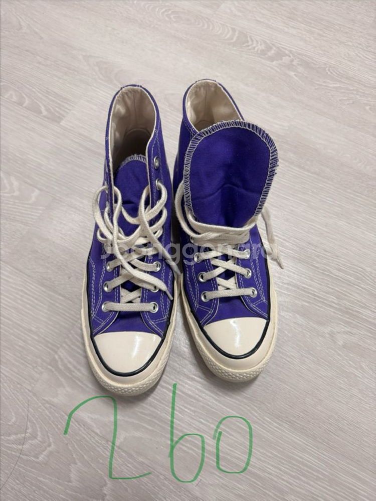 컨버스 하이 척70 캔디그레이프 260 실착2회--0