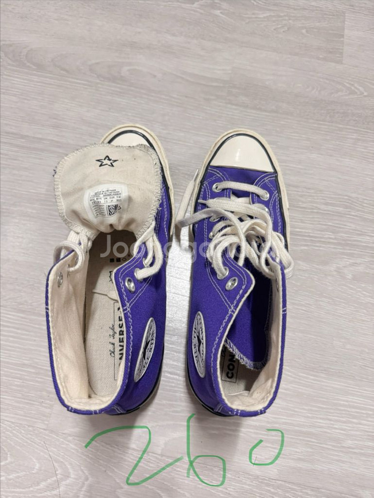 컨버스 하이 척70 캔디그레이프 260 실착2회--1