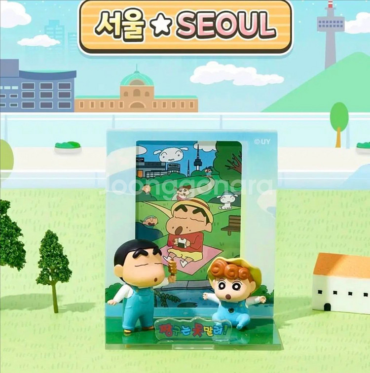 짱구 팝업 지역한정 용산 포카 스탠드 탄광마을 흰둥이--1