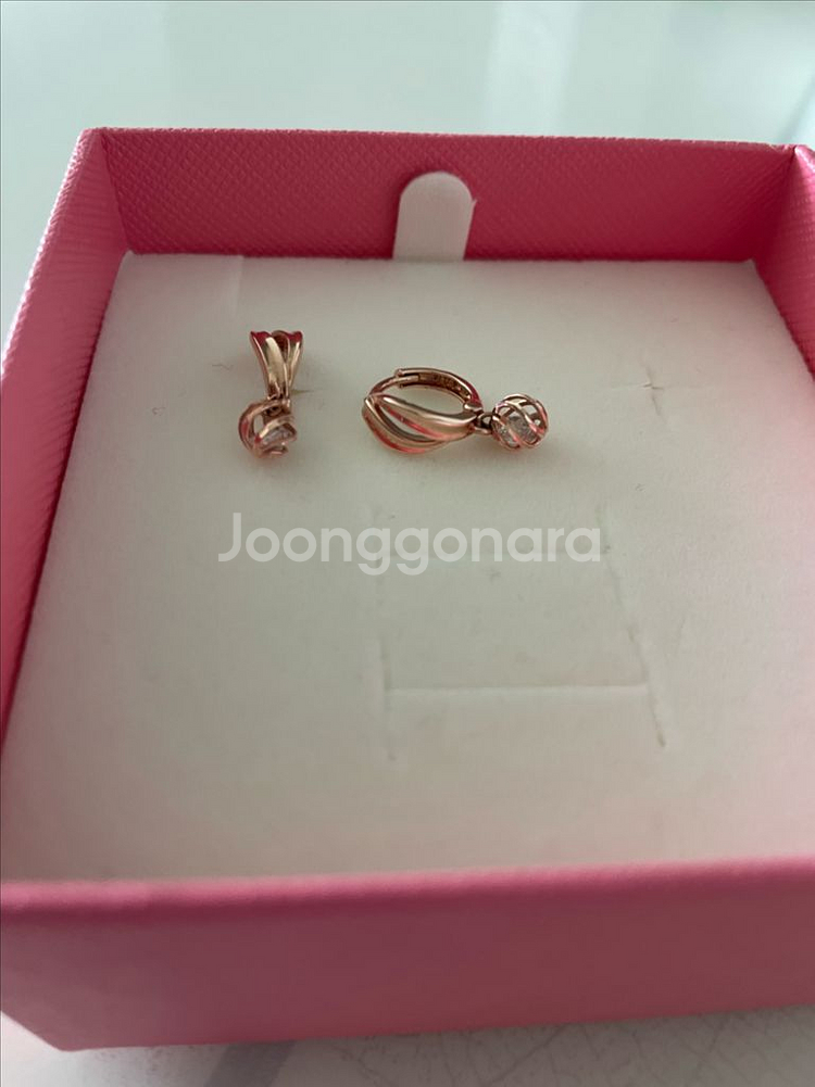14k 로즈골드 딸랑이 귀걸이--0
