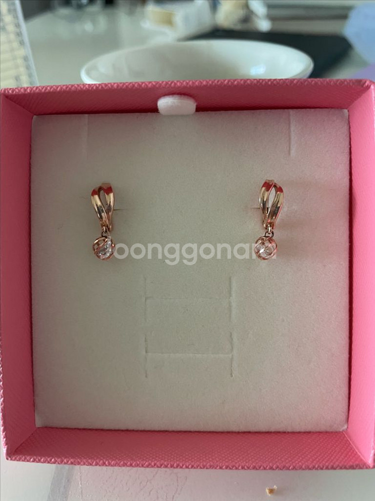 14k 로즈골드 딸랑이 귀걸이--2