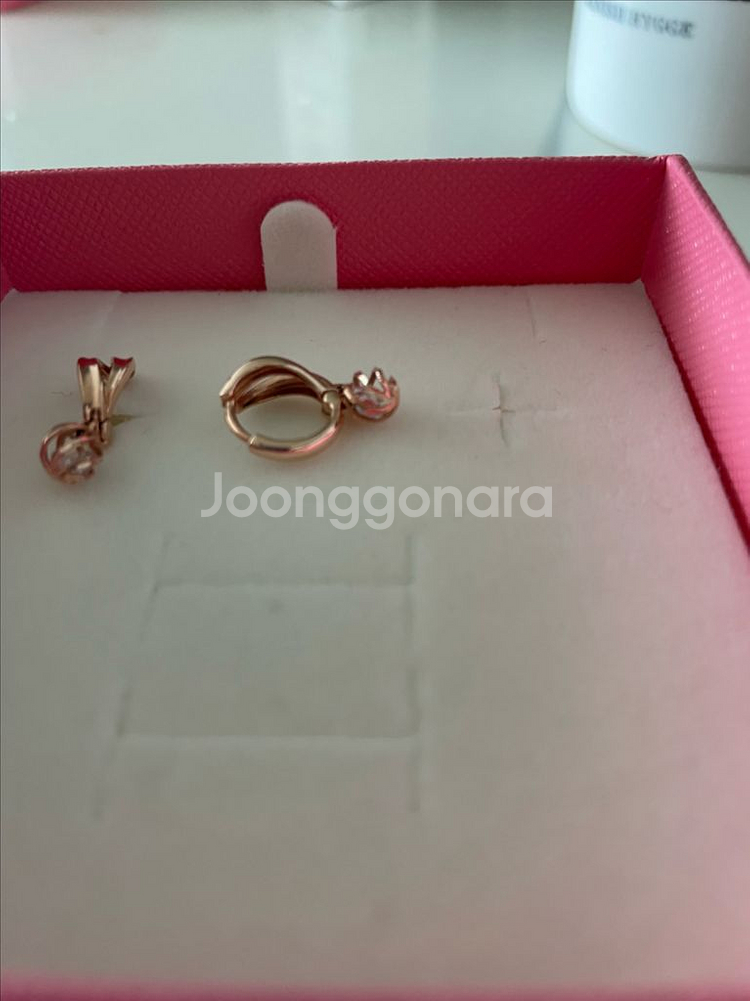 14k 로즈골드 딸랑이 귀걸이--1