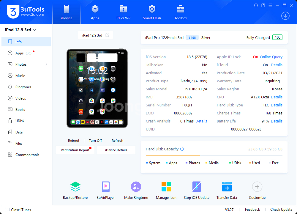 아이패드 12.9 3세대 wifi+셀룰러 64gb 판매--6