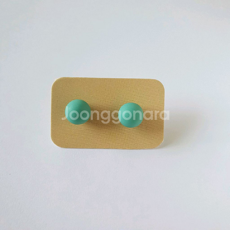 1cm 파스텔 블루 볼 귀걸이 / 패션 이어링--1
