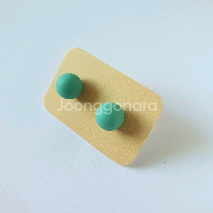 1cm 파스텔 블루 볼 귀걸이 / 패션 이어링--0