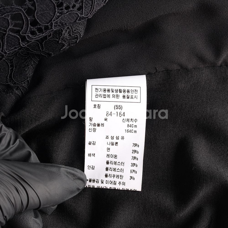[S]모조에스핀 블랙 레이스 민소매 랩 블라우스 정장--5