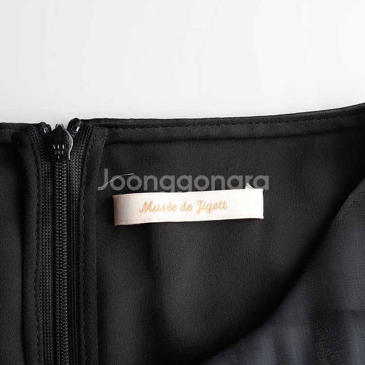 [S]지고트 뮤제드지고트 블랙 쉬폰 시스루 슬리브 블라--4