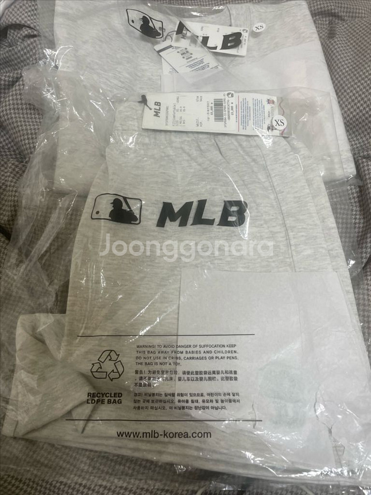 Mlb 3부 반바지, 크롭 반팔 셋트--2