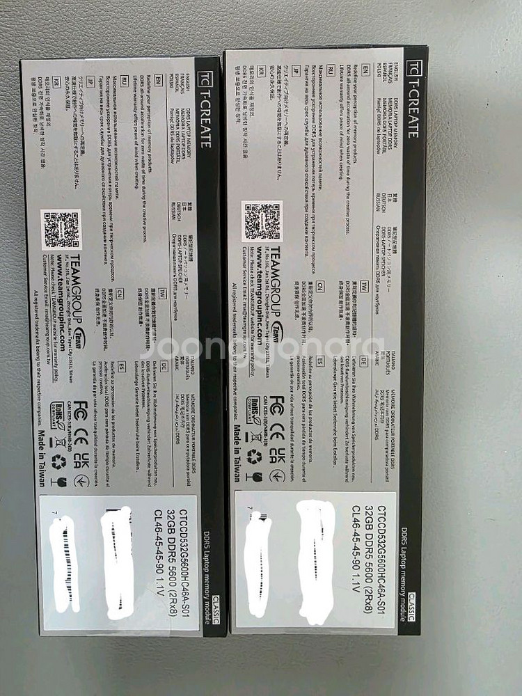 미개봉 노트북ddr5 RAM 32gb 5600 2개--2