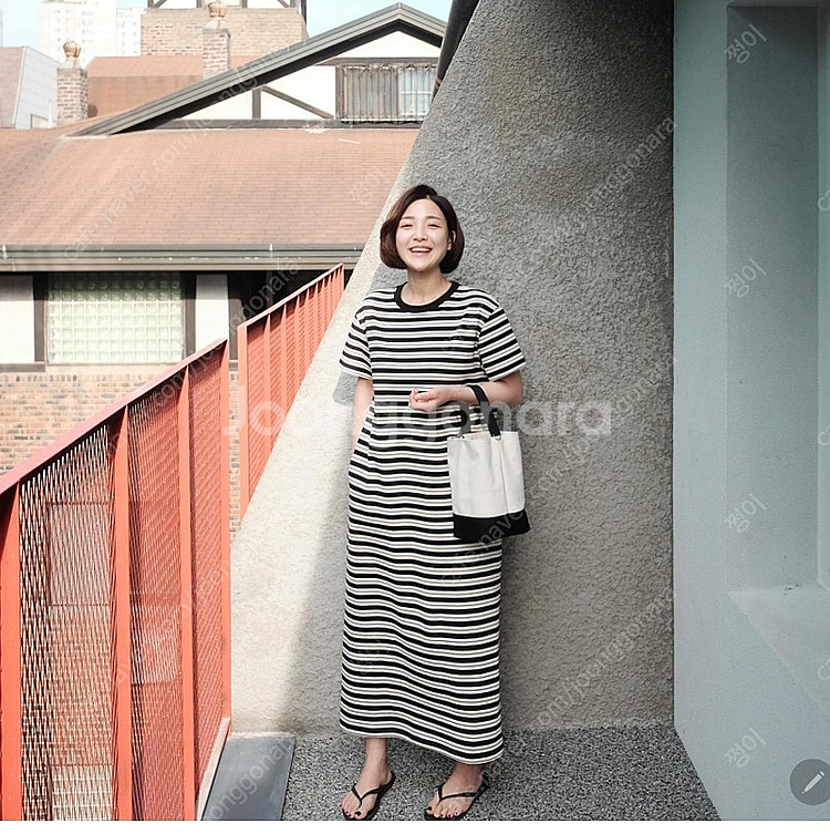 MARZ 마즈 스트라이프 원피스--1