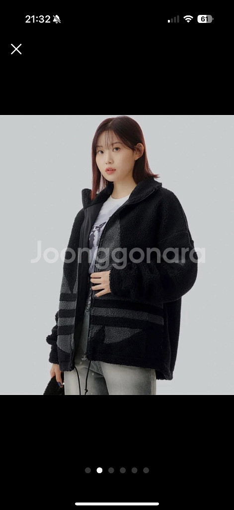 아디다스 빅 트레포일 쉐르파 재킷--1