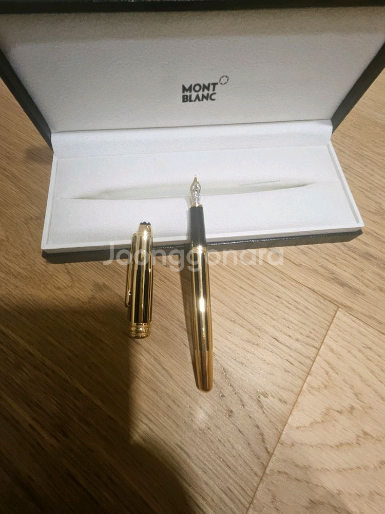 몽블랑 만년필 블랙&골드 솔리테어듀에 만년필--0