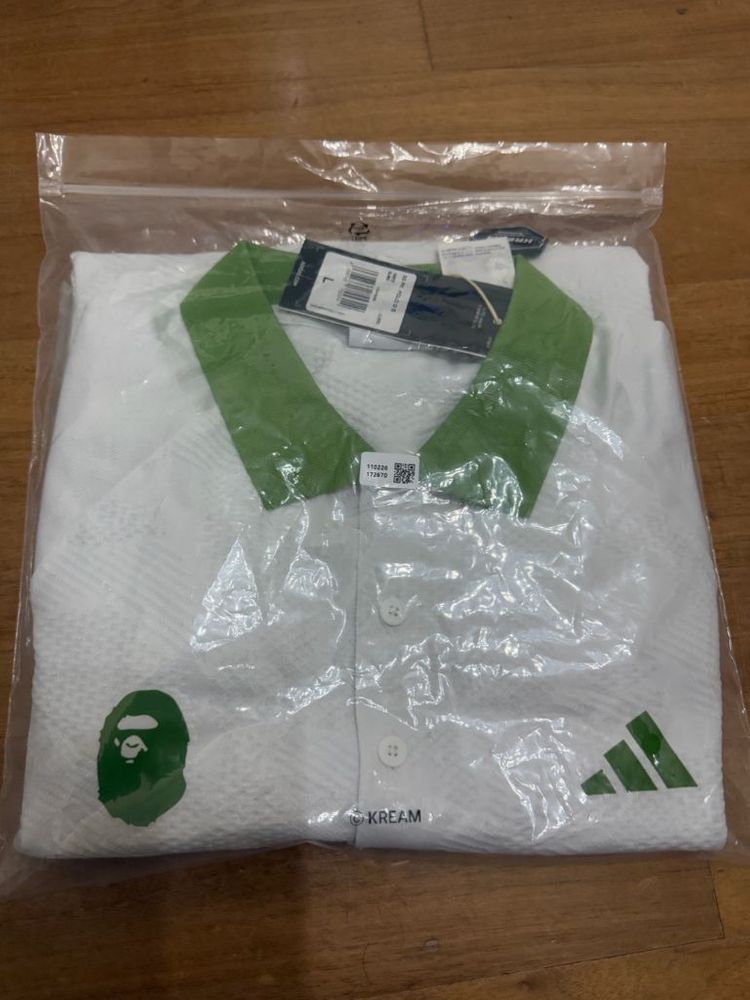 아디다스 x 베이프 콜라보 골프 폴로 반팔 티셔츠--1