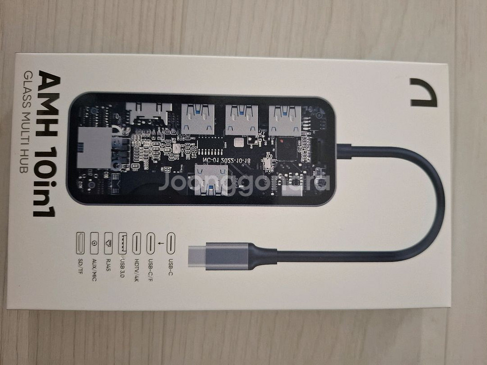 앱코 USB C타입 강화유리 10 in 1 멀티 허브--0