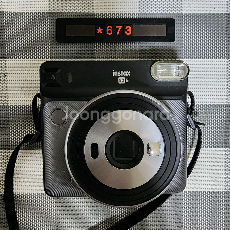 후지 인스탁스 스퀘어 6 폴라로이드 카메라 블랙바디--0