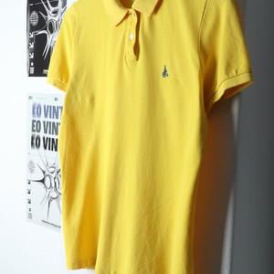 W(XL) 빈폴 반팔 카라 티셔츠 수선 노랑 올드스쿨