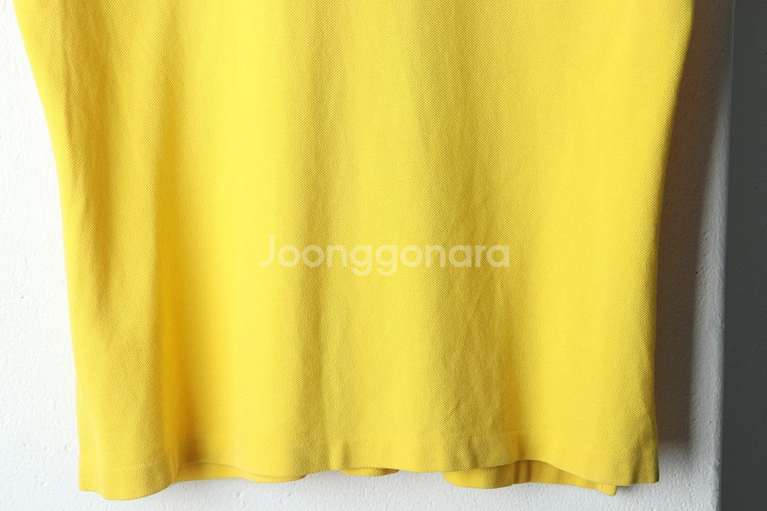 W(XL) 빈폴 반팔 카라 티셔츠 수선 노랑 올드스쿨--3
