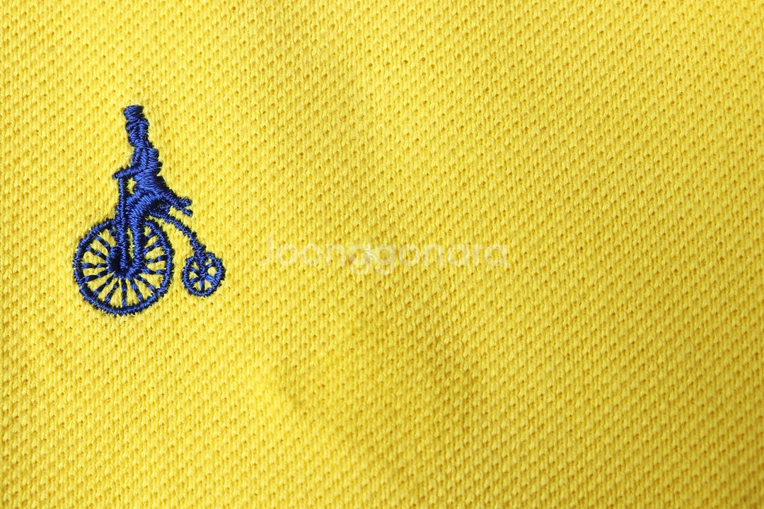W(XL) 빈폴 반팔 카라 티셔츠 수선 노랑 올드스쿨--5