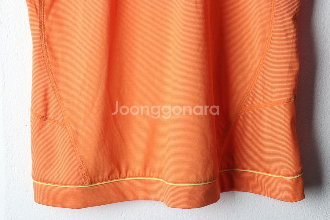 W(XL) 라퓨마 반팔 티셔츠 등산 반집업 주황--3