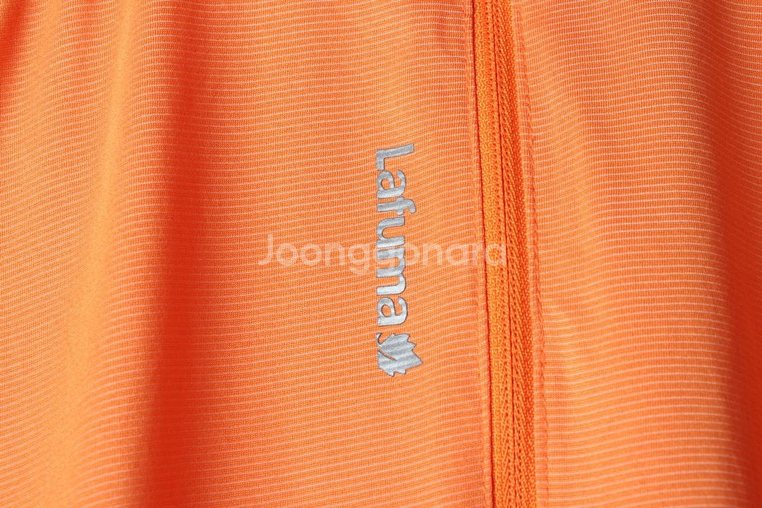 W(XL) 라퓨마 반팔 티셔츠 등산 반집업 주황--4