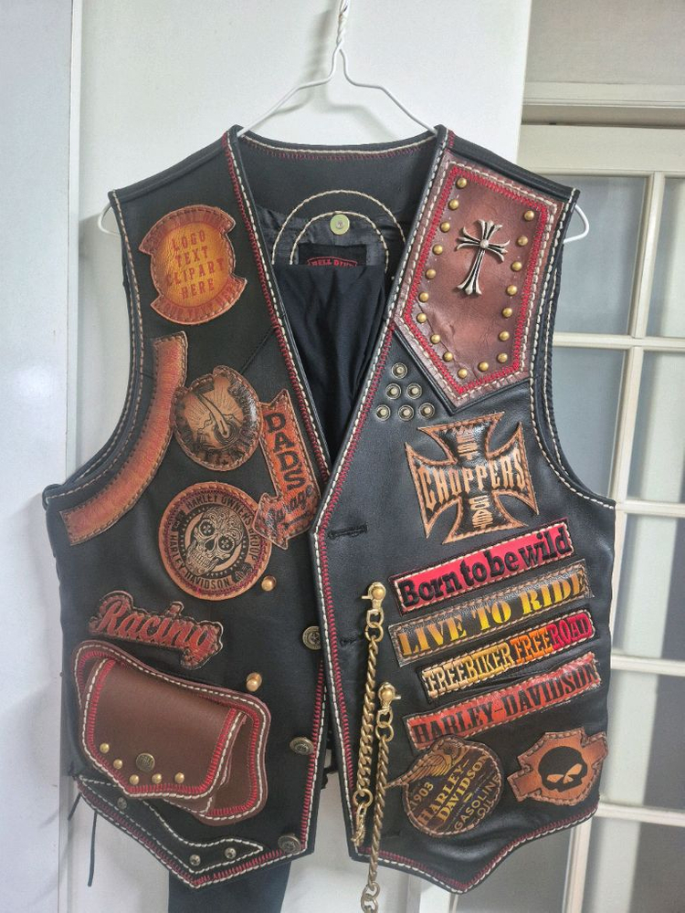 할리데이비슨 가죽조끼 이미지