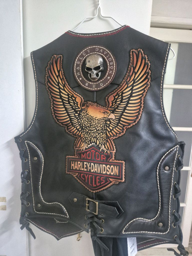 할리데이비슨 가죽조끼 이미지