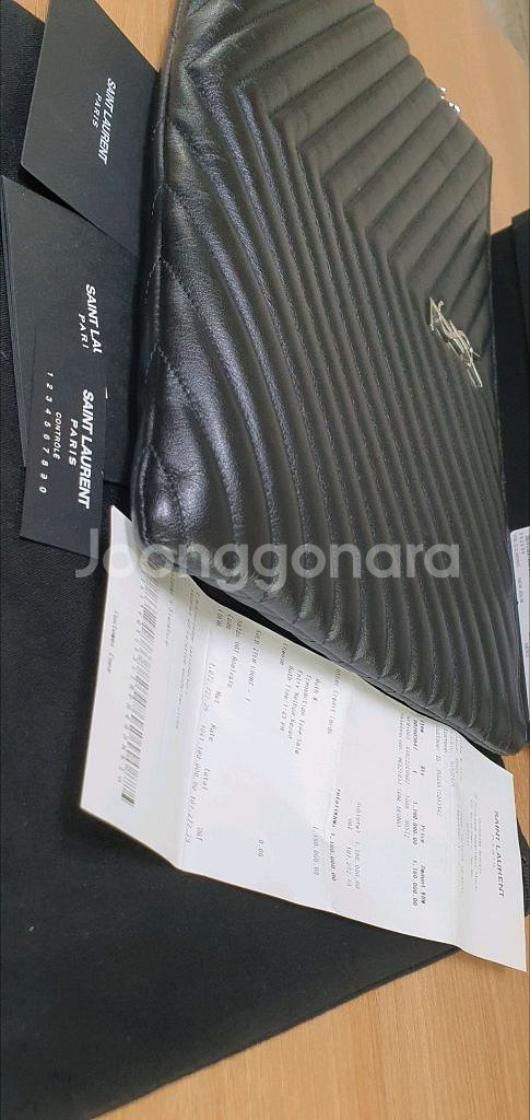 입생로랑 클러치백 라지 은장 새상품급 정품(영수증O)--7