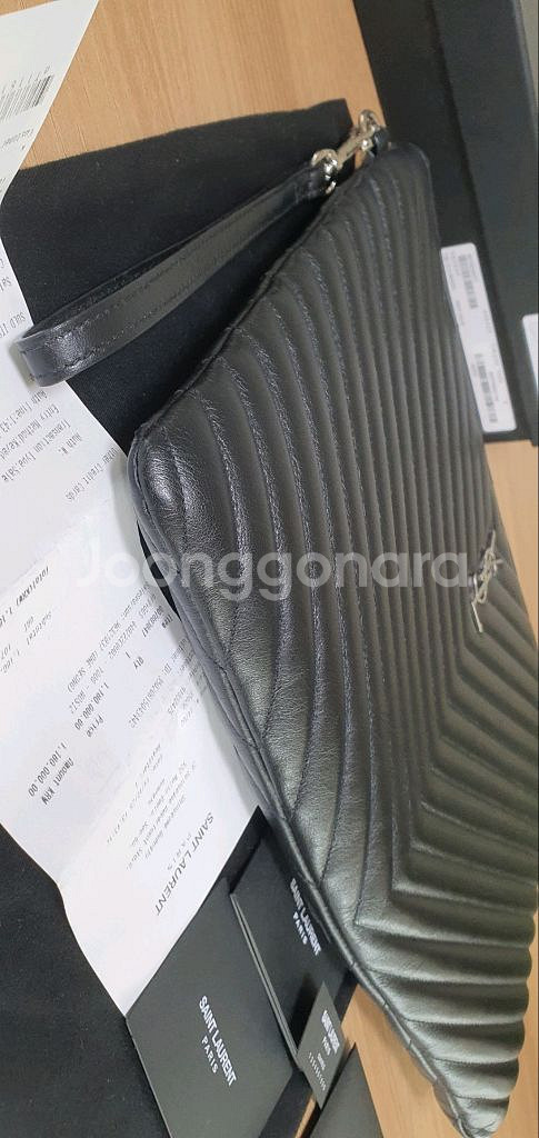 입생로랑 클러치백 라지 은장 새상품급 정품(영수증O)--6