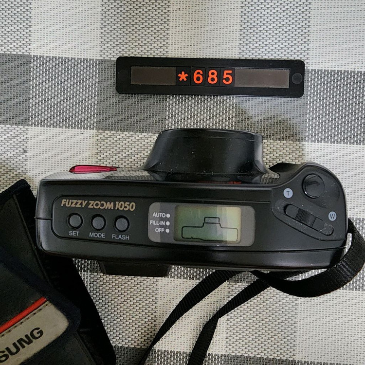 삼성캐녹스 퍼지줌 1050 필름카메라 파우치포함--1