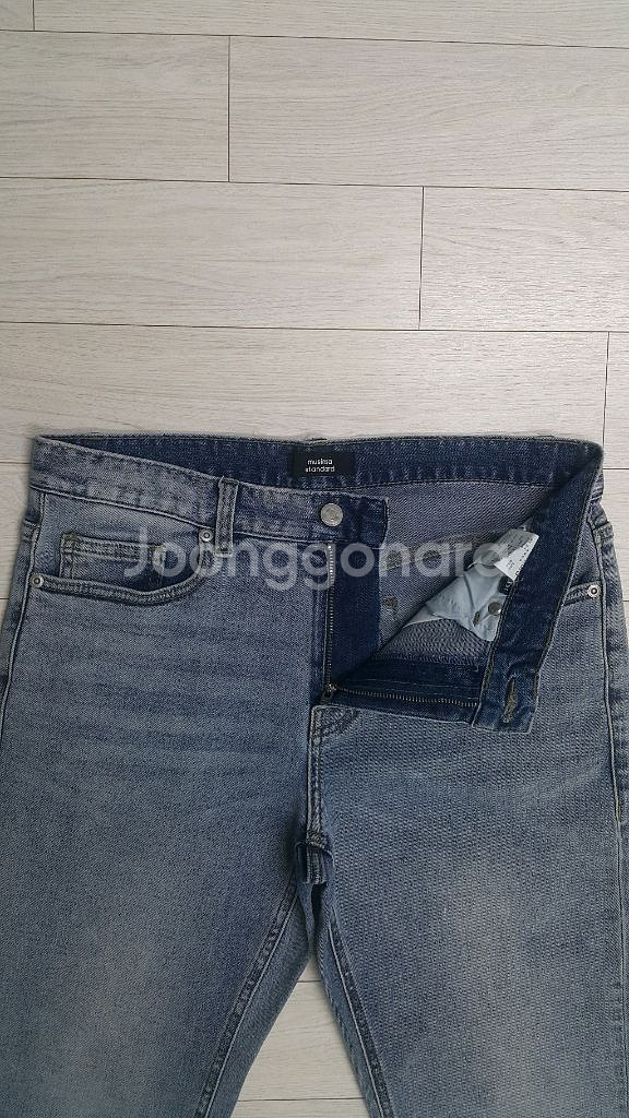 무신사 스탠다드(사방스판) 스카이블루진 32인치 정품!--3