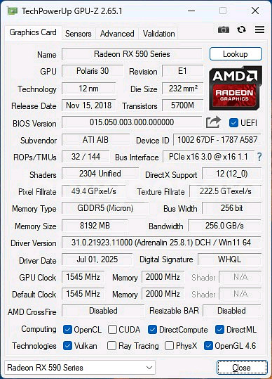 [경산]HIS RX590 8GB 팝니다--1