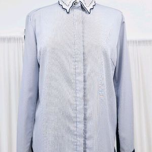 자수카라 불라우스 봄가을 블라우스