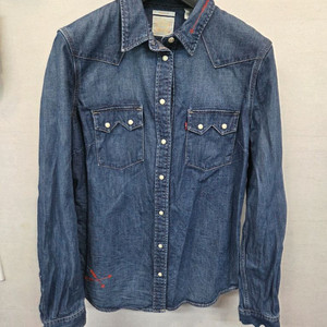 리바이스 레터링 자수로고 웨스턴 데님셔츠 긴팔 s