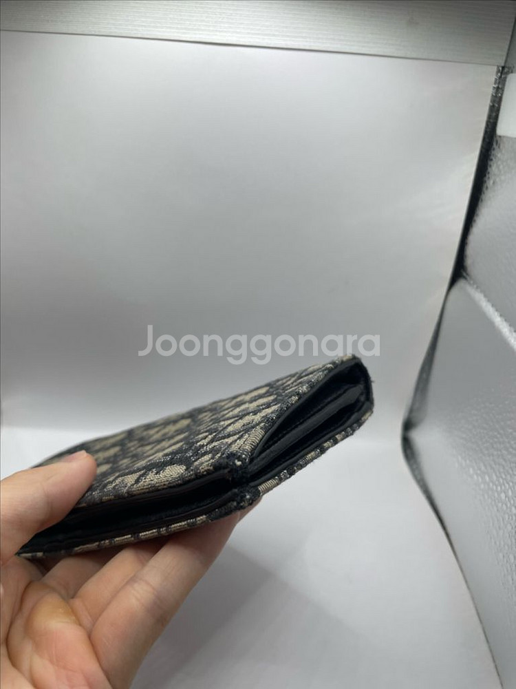 [OS] 디올 오블리크 버티컬 장지갑 베이지--6